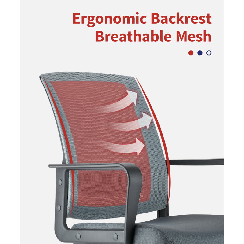 Clatina Office Guest Chair With Lumbar Support And Mid Back Mesh Space